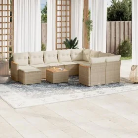 Set de sofás de jardín 11pzas con cojines ratán sintético beige de , Conjuntos de jardín - Ref: Foro24-3226562, Precio: 703,6...