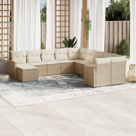 11-piece garden sofa set with beige synthetic rattan cushions by , Garden sets - Ref: Foro24-3226569, Price: 668,23 €, Discou...