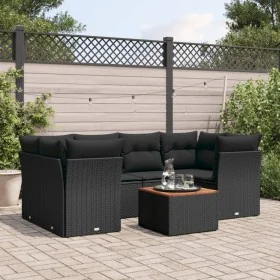 7-piece garden dining set and black synthetic rattan cushions by , Garden sets - Ref: Foro24-3255824, Price: 459,76 €, Discou...