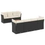 Garden sofa and cushion set 8 pieces black synthetic rattan by , Garden sets - Ref: Foro24-3255832, Price: 475,45 €, Discount: %