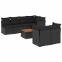 Garden sofa and cushion set 8 pieces black synthetic rattan by , Garden sets - Ref: Foro24-3255845, Price: 516,23 €, Discount: %