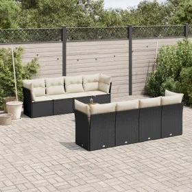 8-piece garden sofa set and black synthetic rattan cushions by , Garden sets - Ref: Foro24-3255853, Price: 531,32 €, Discount: %