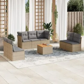 Gartensofa-Set mit beigem Kissenmix, 8-teilig aus PE-Rattan von , Gartensets - Ref: Foro24-3255898, Preis: 480,41 €, Rabatt: %
