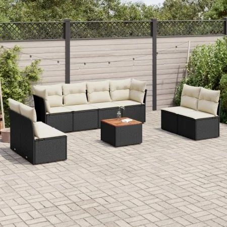 8-piece garden sofa set and black synthetic rattan cushions by , Garden sets - Ref: Foro24-3255909, Price: 480,65 €, Discount: %