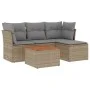 Gartensofa-Set mit beigem Kissenmix, 5-teilig aus PE-Rattan von , Gartensets - Ref: Foro24-3255940, Preis: 298,30 €, Rabatt: %