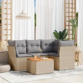 Garden sofa set with beige cushions mix 5 pieces PE rattan by , Garden sets - Ref: Foro24-3255954, Price: 327,21 €, Discount: %