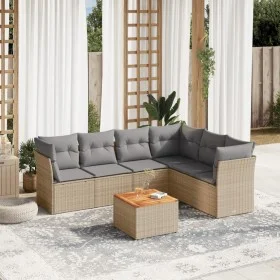 Garden sofa set with beige cushions mix 7 pieces PE rattan by , Garden sets - Ref: Foro24-3255989, Price: 428,50 €, Discount: %
