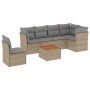 Gartensofa-Set mit beigem Kissenmix, 7-teilig aus PE-Rattan von , Gartensets - Ref: Foro24-3255996, Preis: 434,29 €, Rabatt: %