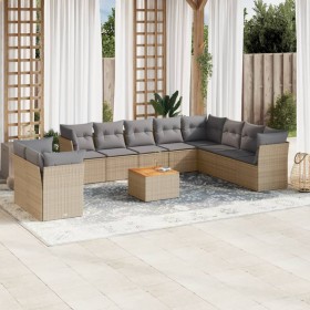 Garden sofa set with beige cushions mix 11 pieces PE rattan by , Garden sets - Ref: Foro24-3256052, Price: 700,66 €, Discount: %