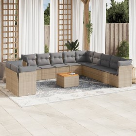 Juego de sofás jardín con cojines beige mezcla 12 pzas ratán PE de , Conjuntos de jardín - Ref: Foro24-3256059, Precio: 833,2...
