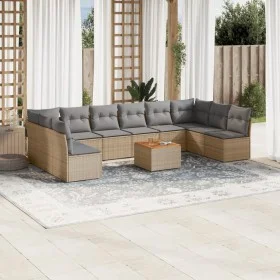 Garden sofa set with beige cushions mix 11 pieces PE rattan by , Garden sets - Ref: Foro24-3256129, Price: 620,63 €, Discount: %