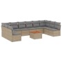 Gartensofa-Set mit beigem Kissenmix, 11-teilig aus PE-Rattan von , Gartensets - Ref: Foro24-3256129, Preis: 630,03 €, Rabatt: %