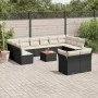 Garden sofa and cushion set 13 pieces black synthetic rattan by , Garden sets - Ref: Foro24-3256245, Price: 775,38 €, Discoun...