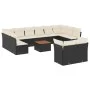 Garden sofa and cushion set 13 pieces black synthetic rattan by , Garden sets - Ref: Foro24-3256245, Price: 775,38 €, Discoun...