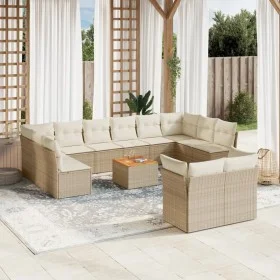 Gartensofa-Set mit Kissen, 13-teilig, beiges synthetisches Rattan von , Gartensets - Ref: Foro24-3256247, Preis: 898,23 €, Ra...