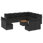 Garden sofa and cushion set 13 pieces black synthetic rattan by , Garden sets - Ref: Foro24-3256258, Price: 802,21 €, Discoun...