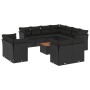 Set de sofás de jardín 12 piezas cojines ratán sintético negro de , Conjuntos de jardín - Ref: Foro24-3256272, Precio: 877,38...