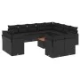 Garden sofa and cushion set 13 pieces black synthetic rattan by , Garden sets - Ref: Foro24-3256279, Price: 880,20 €, Discoun...