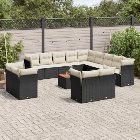 14-piece garden sofa set with black synthetic rattan cushions by , Garden sets - Ref: Foro24-3256287, Price: 885,50 €, Discou...