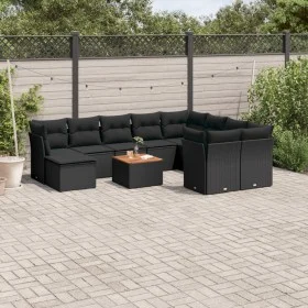11-piece garden sofa set and black synthetic rattan cushions by , Garden sets - Ref: Foro24-3256300, Price: 667,27 €, Discoun...