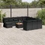 Garden sofa and cushion set 13 pieces black synthetic rattan by , Garden sets - Ref: Foro24-3256314, Price: 821,64 €, Discoun...