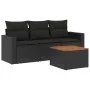 4-piece garden sofa set with black synthetic rattan cushions by , Garden sets - Ref: Foro24-3256321, Price: 272,55 €, Discoun...