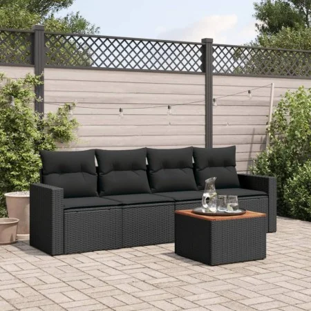 5-piece garden furniture set and black synthetic rattan cushions by , Garden sets - Ref: Foro24-3256328, Price: 327,64 €, Dis...