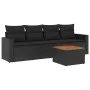 5-piece garden furniture set and black synthetic rattan cushions by , Garden sets - Ref: Foro24-3256328, Price: 327,64 €, Dis...