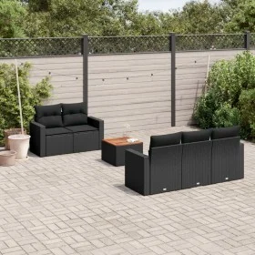 6-piece garden sofa set and black synthetic rattan cushions by , Garden sets - Ref: Foro24-3256335, Price: 455,46 €, Discount: %