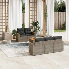 6-teiliges Gartenmöbel-Set und graue synthetische Rattankissen von , Gartensets - Ref: Foro24-3256340, Preis: 405,74 €, Rabat...