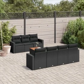 8-teiliges Gartensofa-Set und schwarze synthetische Rattankissen von , Gartensets - Ref: Foro24-3256356, Preis: 546,12 €, Rab...