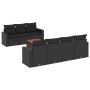 Set de sofás de jardín 8 piezas y cojines ratán sintético negro de , Conjuntos de jardín - Ref: Foro24-3256356, Precio: 530,1...