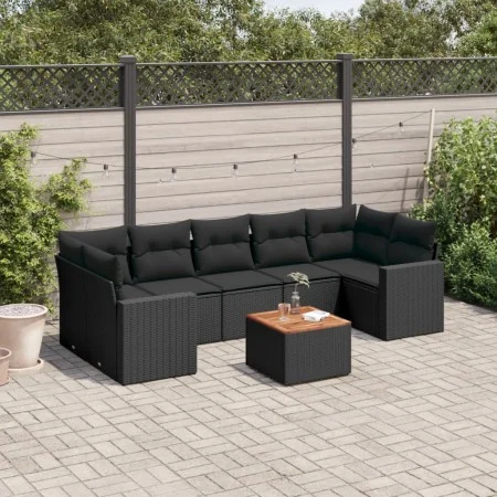 8-piece garden sofa set and black synthetic rattan cushions by , Garden sets - Ref: Foro24-3256363, Price: 515,10 €, Discount: %