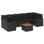 8-piece garden sofa set and black synthetic rattan cushions by , Garden sets - Ref: Foro24-3256363, Price: 515,10 €, Discount: %