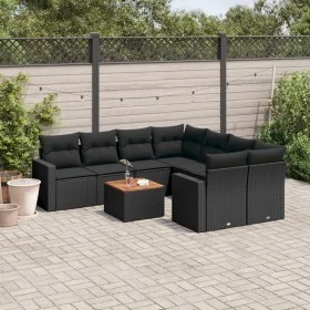 8-piece garden sofa set and black synthetic rattan cushions by , Garden sets - Ref: Foro24-3256377, Price: 585,02 €, Discount: %