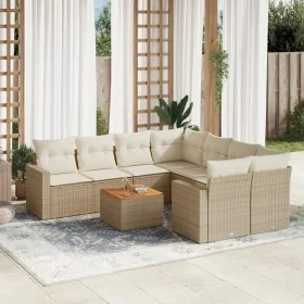 9-teiliges Gartensofa-Set mit beigen synthetischen Rattankissen von , Gartensets - Ref: Foro24-3256380, Preis: 616,95 €, Raba...