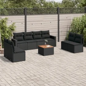 8-piece garden sofa set and black synthetic rattan cushions by , Garden sets - Ref: Foro24-3256412, Price: 515,39 €, Discount: %