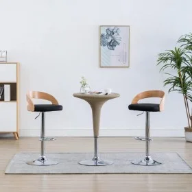 Küchenhocker 2 Stück Kunstleder und gebogenes Holz schwarz von vidaXL, Küchenhocker - Ref: Foro24-283148, Preis: 175,01 €, Ra...