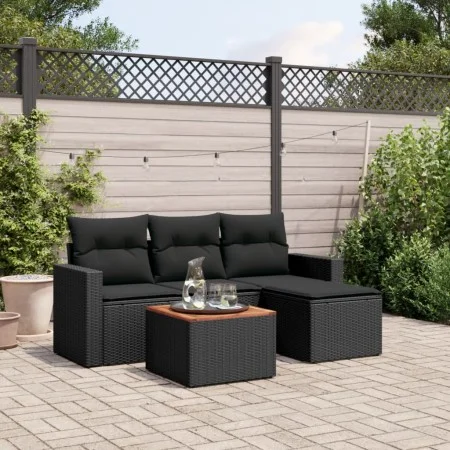 5-teiliges Gartenmöbel-Set und schwarze synthetische Rattankissen von , Gartensets - Ref: Foro24-3256419, Preis: 321,73 €, Ra...