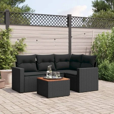 5-teiliges Gartenmöbel-Set und schwarze synthetische Rattankissen von , Gartensets - Ref: Foro24-3256433, Preis: 349,46 €, Ra...
