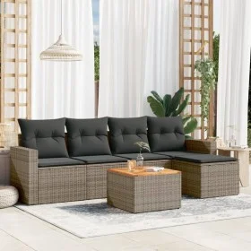 6-piece garden furniture set and gray synthetic rattan cushions by , Garden sets - Ref: Foro24-3256431, Price: 352,13 €, Disc...