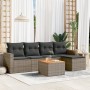 6-teiliges Gartenmöbel-Set und graue synthetische Rattankissen von , Gartensets - Ref: Foro24-3256431, Preis: 356,79 €, Rabat...