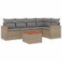 Gartensofa-Set mit beigem Kissenmix, 6-teilig, PE-Rattan von , Gartensets - Ref: Foro24-3256444, Preis: 419,75 €, Rabatt: %