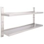 Schwebendes Wandregal 2 Ebenen aus Edelstahl 150x30 cm von vidaXL, Regale und Regale - Ref: Foro24-51049, Preis: 168,46 €, Ra...