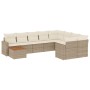 Garden sofa set with beige cushions 10 pieces synthetic rattan by , Garden sets - Ref: Foro24-3256618, Price: 723,16 €, Disco...