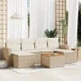 7-piece garden sofa set and beige synthetic rattan cushions by , Garden sets - Ref: Foro24-3256576, Price: 465,12 €, Discount: %