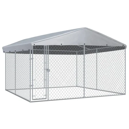 Outdoor kennel with roof 382x382x225 cm by vidaXL, Dog kennels and fences - Ref: Foro24-145029, Price: 474,60 €, Discount: %