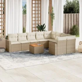 Garden sofa set with beige cushions 10 pieces synthetic rattan by , Garden sets - Ref: Foro24-3256611, Price: 683,58 €, Disco...