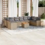 Juego de sofás jardín con cojines beige mezcla 11 pzas ratán PE de , Conjuntos de jardín - Ref: Foro24-3256626, Precio: 670,15 €