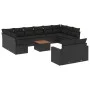Gartensofa- und Kissenset 13-teilig aus schwarzem synthetischem Rattan von , Gartensets - Ref: Foro24-3256685, Preis: 823,42 ...